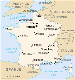 Kaart Frankrijk