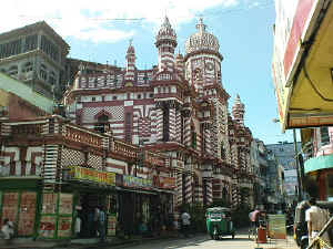 Beautiful Landmark Muslim Mosque in Colombo, Sri Lanka
